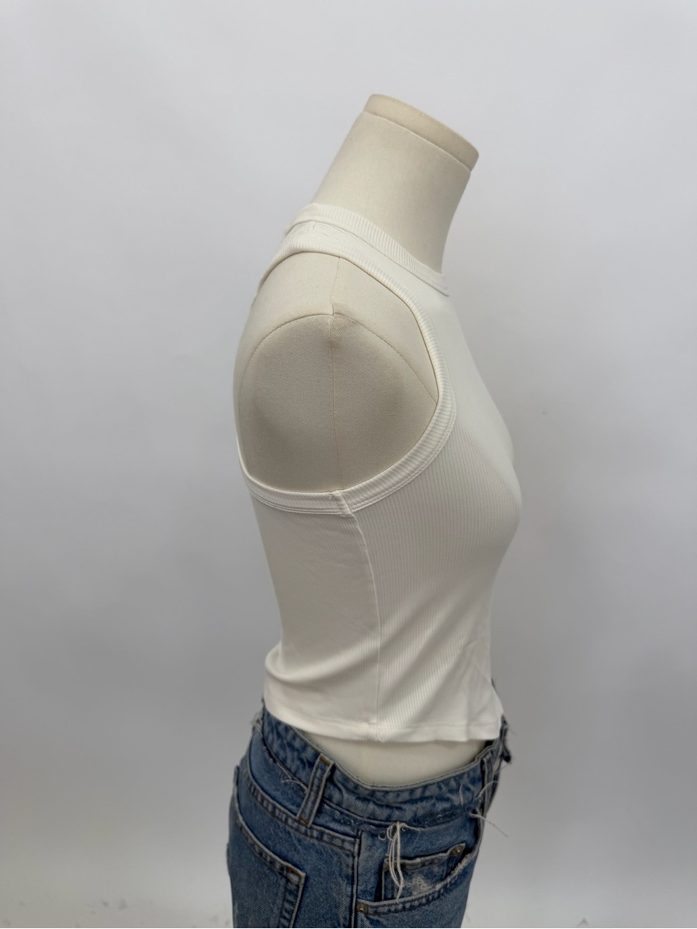 Beach Riot White Ribbed High-Neck Tank - Picture 5 of 5
